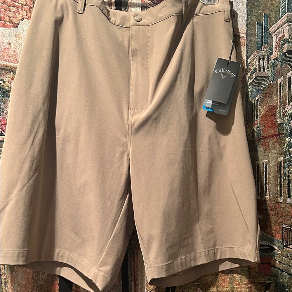 NWT Callaway Men's Classic Beige Shorts Dry Stretch 48